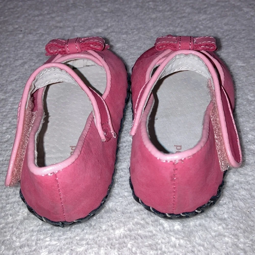 Pediped velcro strap bow toe maryjanes size 0-6m 2.5-3.5